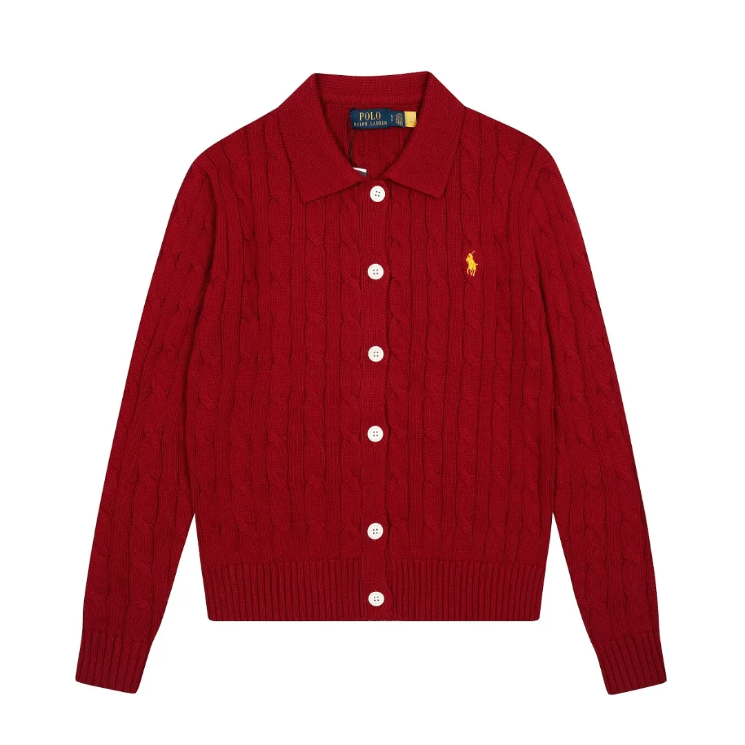P270 Top quality" Style number: DS822# (not off the shelves all year round) [Ralph Lauren solid color pony embroidered logo lapel twist knitted cardigan] ✅Ralph Lauren Ralph Lauren classic basic versatile lapel knitted cardigan jacket ✅Main supply platform live broadcast Wholesale entity Replacement when out of stock Not off the shelf ✅ZP quality 1:1 version Scan the code to enter the GF website Counter quality ✅Detailed quality is the only one in Guangzhou Imported quality cotton yarn, focusing on high-end, cost-effective, good quality needless to say ✅The version is restored to the original order, the maximum size can be worn up to 160 pounds, loose, comfortable and stress-free ✅The upper body is simple and easy to match, ootd must-have style, good-looking clothes are never picky, a must-have recommendation for couples. Size: S-XL Color: black white gray almond light blue khaki pink burgundy Chinese red navy white label navy red label